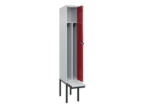 locker met bank,voor scheiding van kleding,HxBxD 2120x300x815mm,1vak