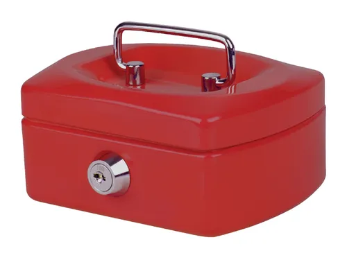Geldkist Pavo met muntgleuf 125x95x60mm rood