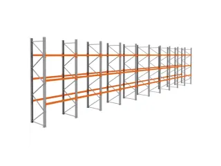 palletstelling,basis+9xaanbouw,HxBxD 3990x19350x1100mm,vakl. 3000kg - 1