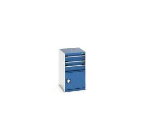 ladekast HxBxD 900x525x650mm 3laden RAL7035 front RAL5010 - 8