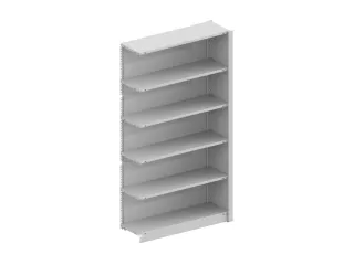 kantoorstelling aanbouwveld HxBxD 1850x1006x335mm 5 OH Stalen Ral7035 - 1