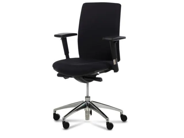 Bureaustoel Zwart Synchroonmechaniek Voetkruis Gepolijst