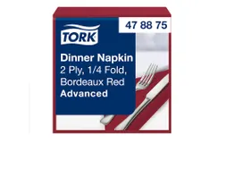 Tissue Servet 39x39cm 2-Laags 1/4 Vouw Burgundy 12x150st