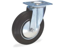 zwenkwiel,draagverm. 170kg,massief rubber-banden,ØxB 180x45mm,rollage