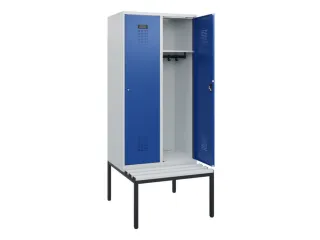 locker met bank,HxBxD 1950x800x815mm,2vak,vak B 400mm,cilinderslot - 1