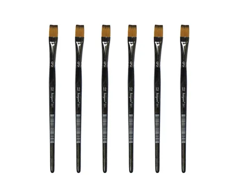 Penseel Kangaro Serie 341 plat Nr. 12 synthetisch doos 6 stuks