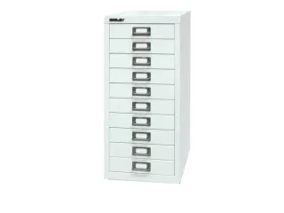 kantoor-ladekast HxBxD 590x279x380mm 10 laden romp verkeerswit staal - 2