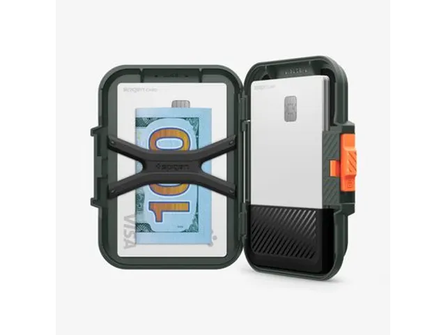 Spigen iPhone Lock Fit MagFit Wallet MagSafe Military Green
