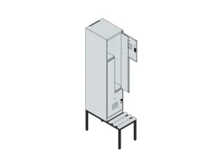 Z-garderobekast,HxBxD 2120x400x815mm,2vak,vak B 400mm,cil.-slot - 3