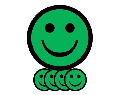 Magneet smiley 75mm emotie blij groen 5 stuks