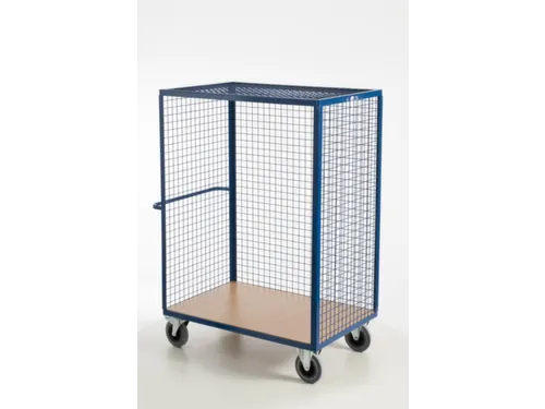 kastwagen,draagverm. 600kg,laadvl. LxB 980x700mm,houtplaat,3gaaswanden