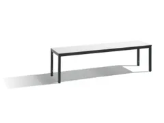 omkleedbank,HxLxD 401x1500x353mm,HPL wit,frame staal RAL7021