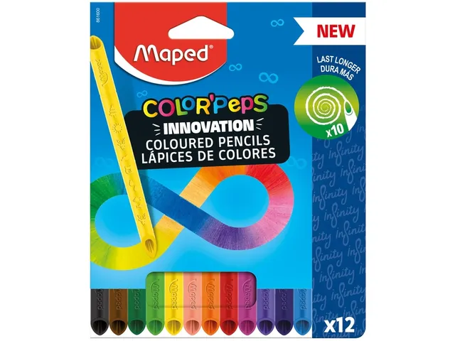 Crayon de couleur Maped Color'Peps Infinity boîte 12 couleurs assorti