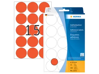 HERMA 2272 Multipurpose etiketten Rond 32mm Rood 480 stuks - 1