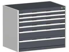 ladekast HxBxD 800x1050x650mm 6laden RAL7035 front RAL7016