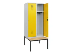 locker met bank,HxBxD 1950x800x815mm,2vak,vak B 400mm,cilinderslot