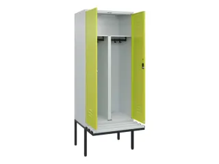PBM-locker met bank,HxBxD 2120x800x815mm,2vak,vak B 400mm,cil.-slot - 2