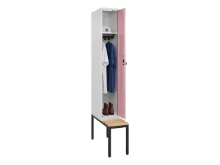 locker met bank,HxBxD 2120x300x815mm,1vak,vak B 300mm,draaigrendel - 1