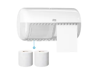 Tork 557000 T4 Toiletpapier Dispenser Elevation Twin Verticaal Wit - 11