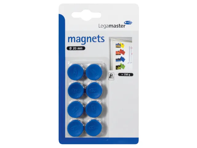Magneet Legamaster 20mm 250gr blauw 8 stuks