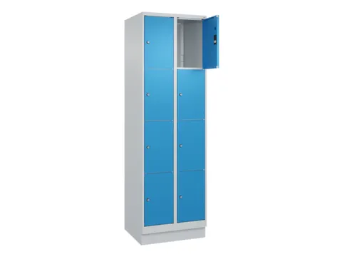 lockerkast,HxBxD 1950x600x500mm,2x4vakken,vak B 300mm,cil.-slot,sokkel