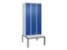 locker met bank,voor scheiding van kleding,HxBxD 2120x900x815mm,3vak