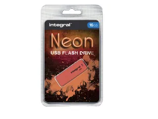 USB stick 2.0 Integral Neon USB-A 16GB oranje - 1