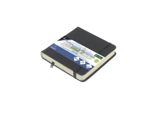 Schetsboek Kangaro 12x12cm cold grey PU HC 80 vel 140gr roomwit met el - 2