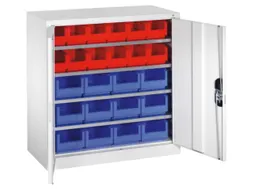 Stellingkast Staalplaat 1000x1000x420mm 4 Legborden 24 Magazijnbakken
