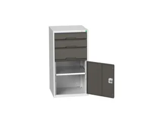 ladekast HxBxD 1000x525x550mm 3laden romp RAL7035 front RAL7016 - 1