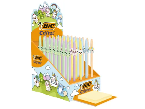 Balpen Bic Cristal dierenfiguren assorti