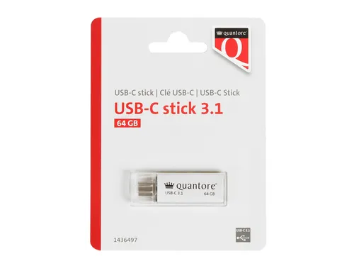 USB stick 3.1 Quantore USB-C 64GB zilver