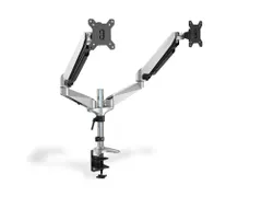 Monitorarm 2 Schermen 15-32 Inch Gasveer Zilver