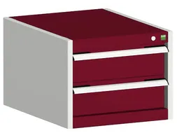 ladekast HxBxD 250x525x525mm 2laden RAL7035 front RAL3004