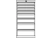 Ladenkast HxBxD 1000x1023x600mm 8 Laden Ral7035
