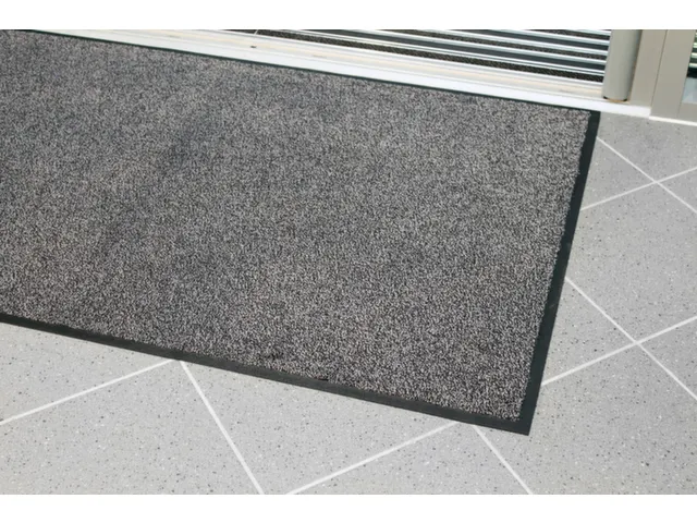 schoonloopmat,HxLxB 9x850x600mm,moeilijk ontvlambaar,nylon,zwart/staal