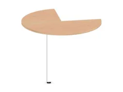 aanbouwtafel,i.h.v.,HxØ 720-840x1000mm,driekwartrond,NE-esdoorn