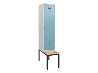 locker met bank,HxBxD 1950x400x815mm,1vak,vak B 400mm,cilinderslot - 2