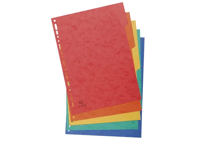 Tabbladen glanskarton 225g 5-delig A4 Assorti