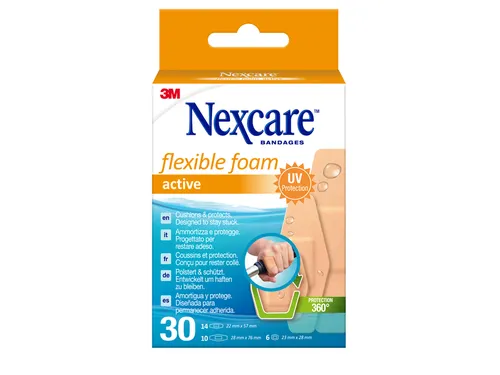 Wondpleister Nexcare active flexible foam waterbestendig 30 stuks asso