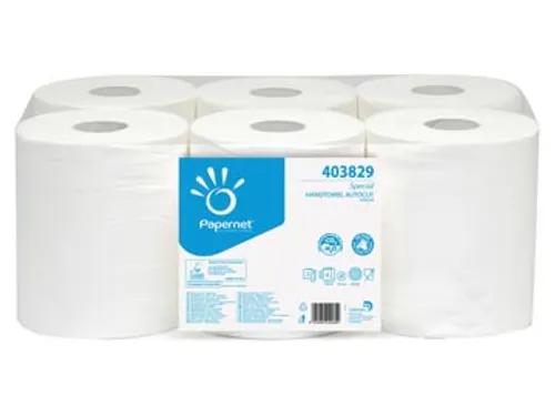 Papernet Handdoekrol 403829 2-Laags wit 6 Rol