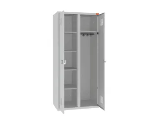 kleding-/wasgoedkast,RAL 7035,HxBxD 1800x800x500mm,2vak,draaigrendel - 1