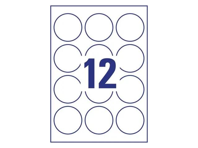Etiket Avery L3416-10 rond 60mm wit 120stuks