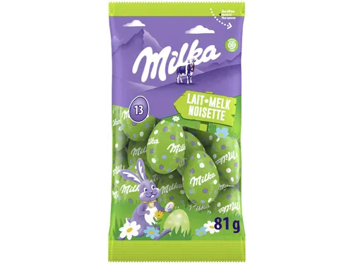 Milka paaseitjes 81g melk hazelnoot