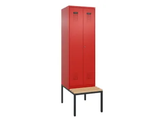 PBM-locker met bank,HxBxD 2120x600x815mm,2vak,vak B 300mm - 2