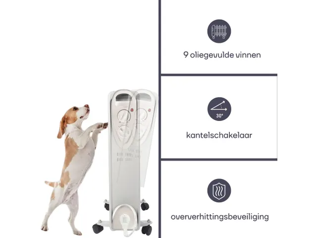 Olieradiator 2000W 9 Ribben