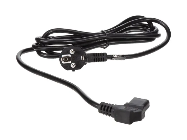 Voedingskabel Zwart CEE 7/7 90° + C13 90° L=2.5m H05VV-F 3G1.0mm²