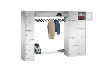 personeelsgarderobe draaigr. 1950x2550x500mm 3x5 vakken 400mm RAL7035 - 1
