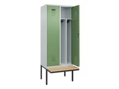 locker met bank,voor scheiding van kleding,HxBxD 2120x800x815mm,2vak