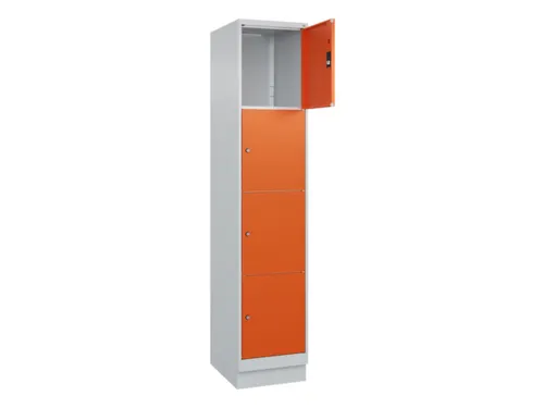 lockerkast,HxBxD 1950x400x500mm,1x4vakken,vak B 400mm,cil.-slot,sokkel